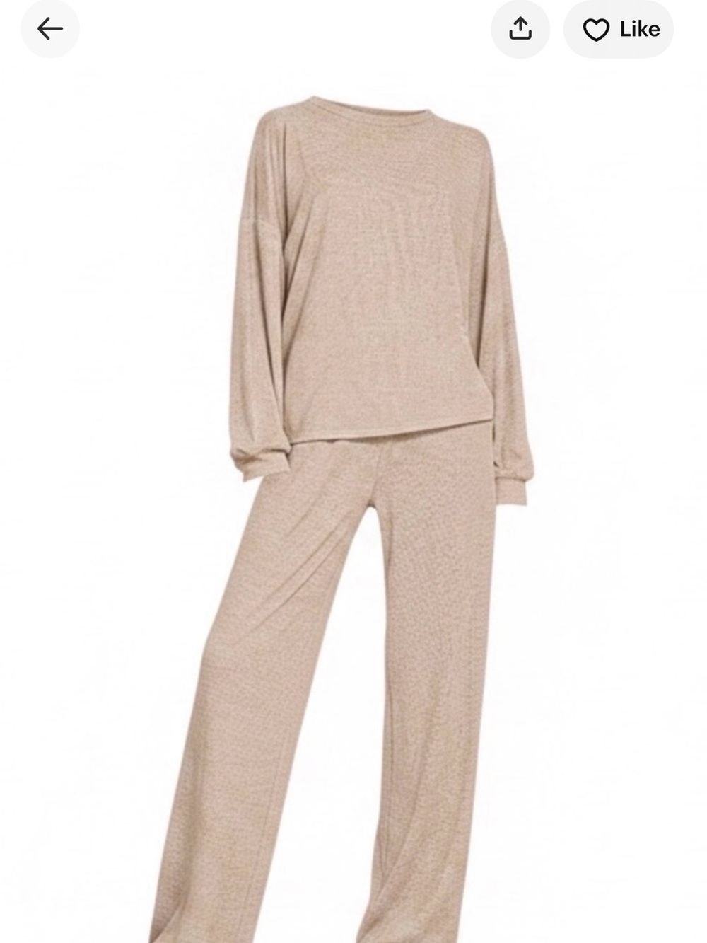 Zenana Outfitters two piece set in Cream